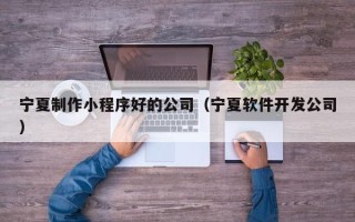 广州宁夏制作小程序好的公司（宁夏软件开发公司）